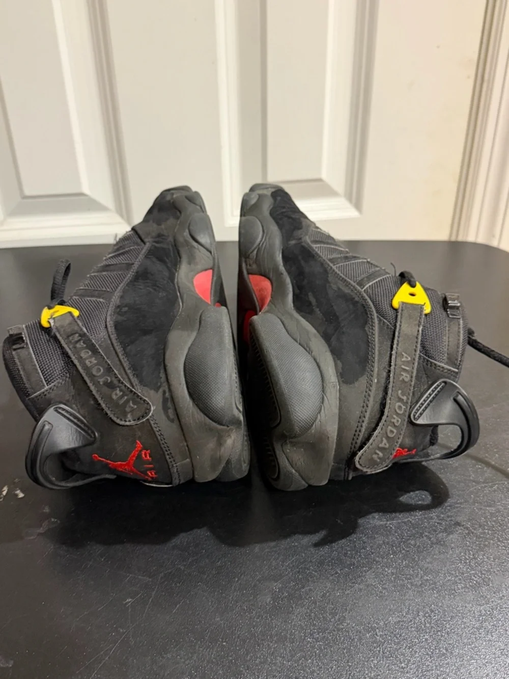 Jordan Men's Black Basketball Shoes with Red and Yellow Accents 322992-065